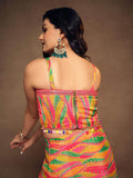 Pretty Multi-Color Printed Chinon Modern Pleated Skirt Co-Ords - Zeel Clothing