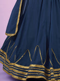 Pretty Navy Blue Gota Georgette Party Wear Lehenga Choli - Zeel Clothing