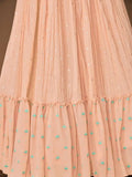 Pretty Peach Embroidered Georgette Reception Wear Lehenga Choli - Zeel Clothing