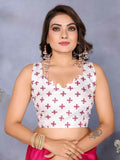 Pretty Pink Shibori Printed Chiffon Function Wear Saree With Blouse - Zeel Clothing