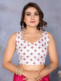 Pretty Pink Shibori Printed Chiffon Function Wear Saree With Blouse - Zeel Clothing