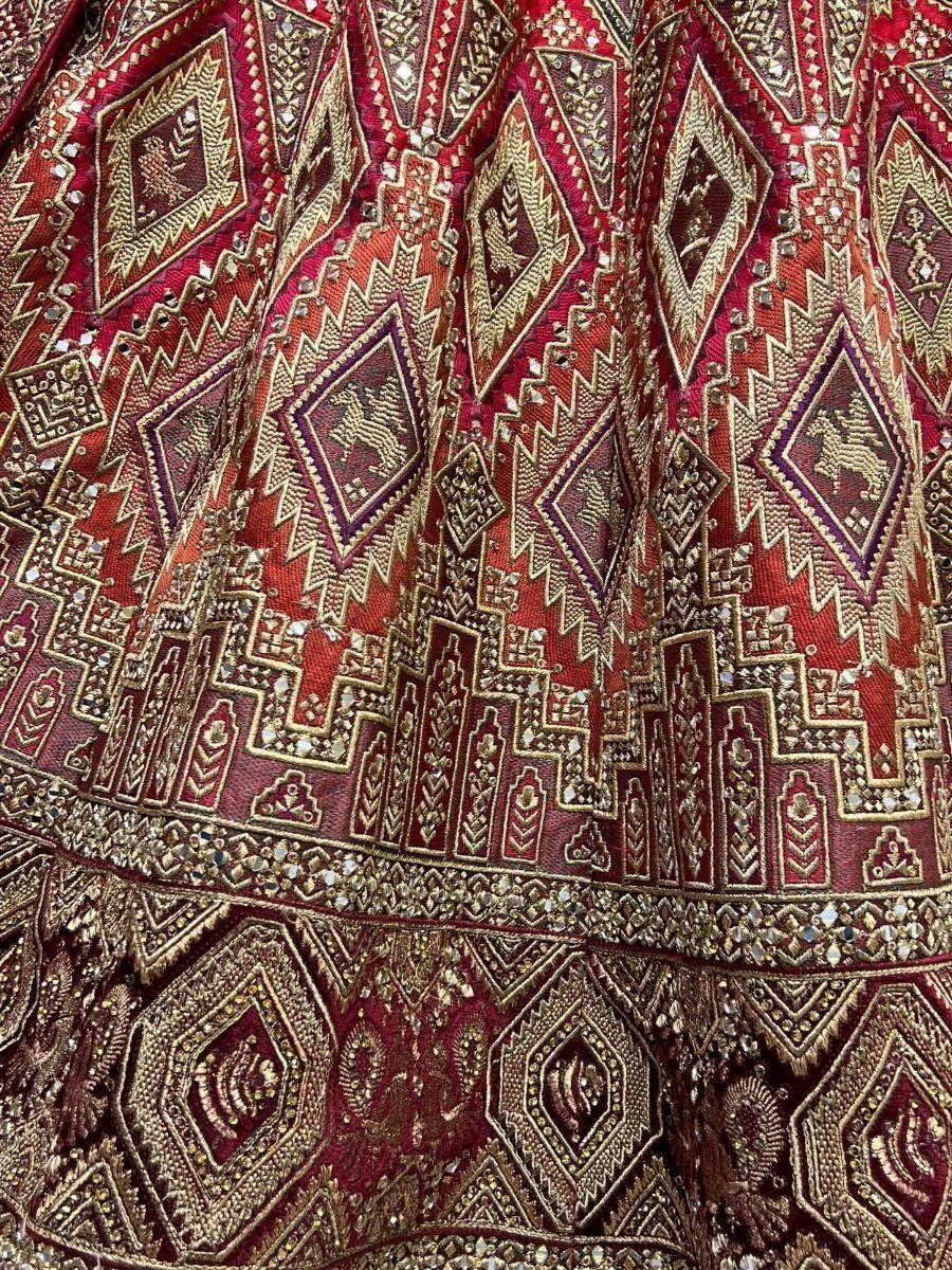 Pretty Red Dori Work Silk Bridal Lehenga Choli With Soft Net Dupatta - Zeel Clothing