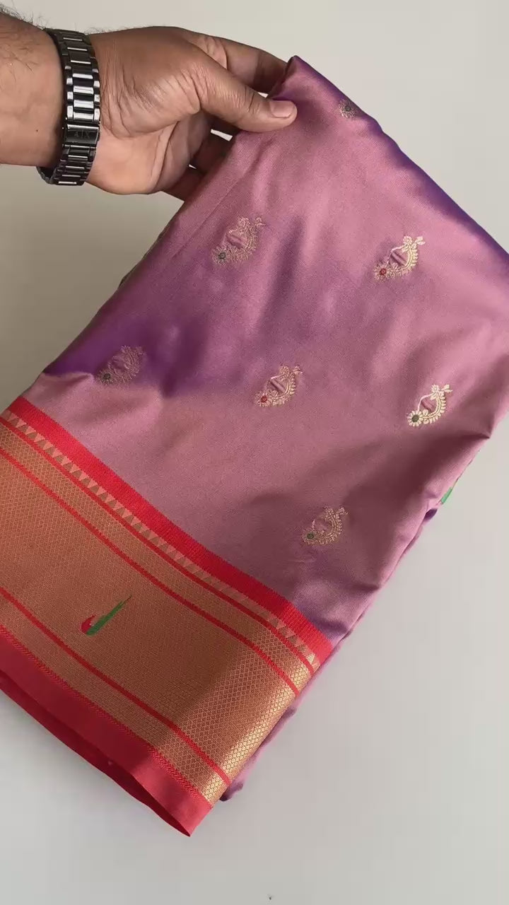 Glamorous Mauve Pichwai Printed Silk Designer Saree With Blouse