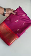 Chic Hot Pink Pichwai Printed Silk Wedding Wear Saree With Blouse