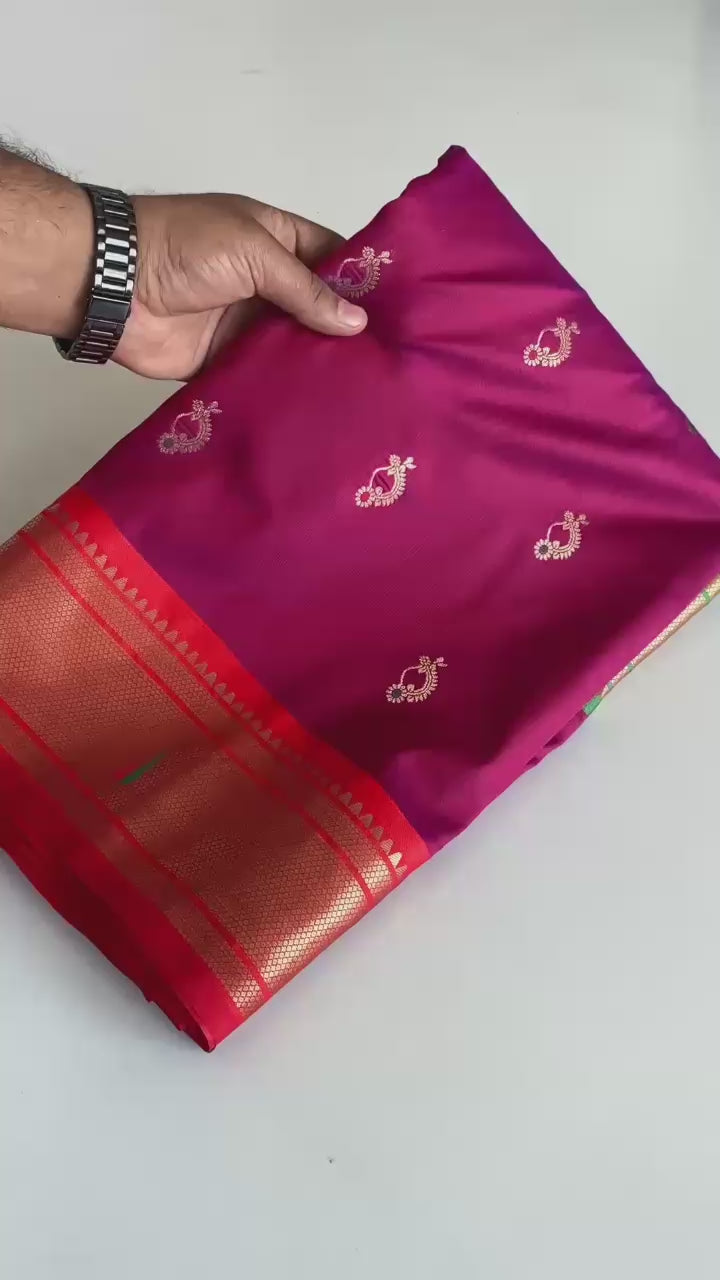 Chic Hot Pink Pichwai Printed Silk Wedding Wear Saree With Blouse
