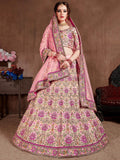 Prominent peach Colored Bridal wear Embroidered Lehenga Choli - Zeel Clothing
