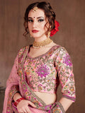 Prominent peach Colored Bridal wear Embroidered Lehenga Choli - Zeel Clothing