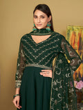 Radiant Green Sequins Georgette Anarkali Suit With Dupatta - Zeel Clothing