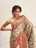 Wonderful Maroon Zari Weaving Silk Event Wear Saree With Blouse