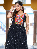Ravishing Black Digital Printed Georgette Festive Special Gown - Zeel Clothing