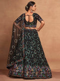 Ravishing Black Sequins Georgette Designer Lehenga Choli With Dupatta - Zeel Clothing