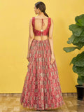 Ravishing Brown Mirror Work Organza Engagements Lehenga Choli - Zeel Clothing