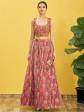 Ravishing Brown Mirror Work Organza Engagements Lehenga Choli - Zeel Clothing