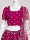 Ravishing Dark Pink Sequins Work Georgette Engagement Wear Lehenga Choli - Zeel Clothing