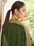 Ravishing Green Embroidered Vichitra Festival Wear Salwar Suit - Zeel Clothing