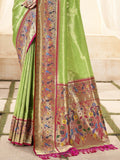 Ravishing Green Handloom Weaving Silk Saree With Blouse - Zeel Clothing