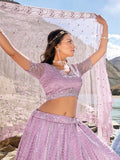 Ravishing Lavender Sequins Net Engagement Wear Lehenga Choli - Zeel Clothing