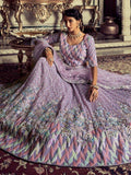Ravishing Lilac Embroidered Georgette Ceremonies Wear Lehenga Choli - Zeel Clothing