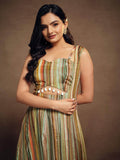 Ravishing Multi-Color Printed Chinon Party Wear Dungaree Top - Zeel Clothing
