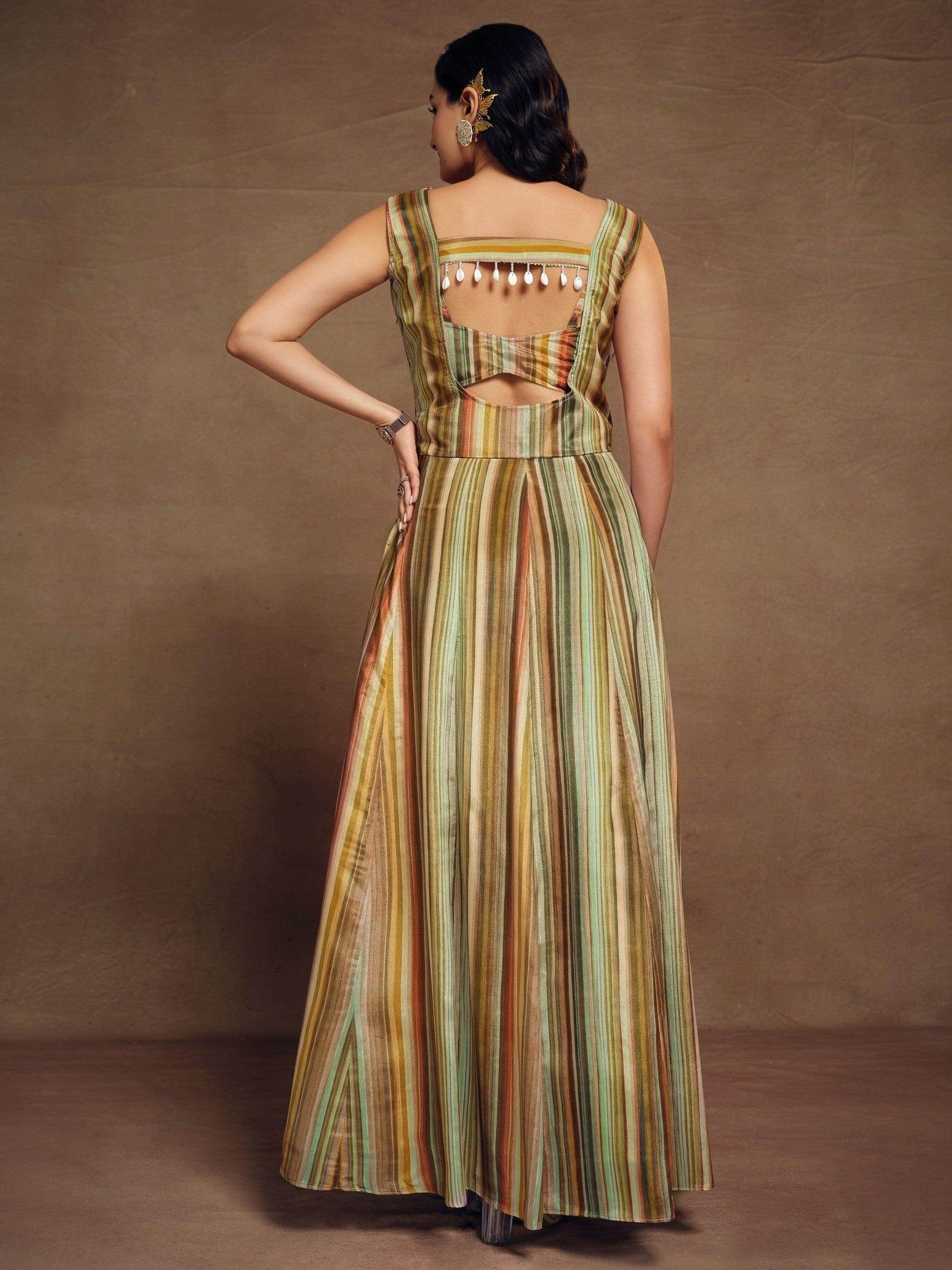 Ravishing Multi-Color Printed Chinon Party Wear Dungaree Top - Zeel Clothing