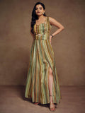 Ravishing Multi-Color Printed Chinon Party Wear Dungaree Top - Zeel Clothing