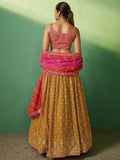 Ravishing Mustard Yellow Sequins Georgette Lehenga Choli With Dupatta - Zeel Clothing