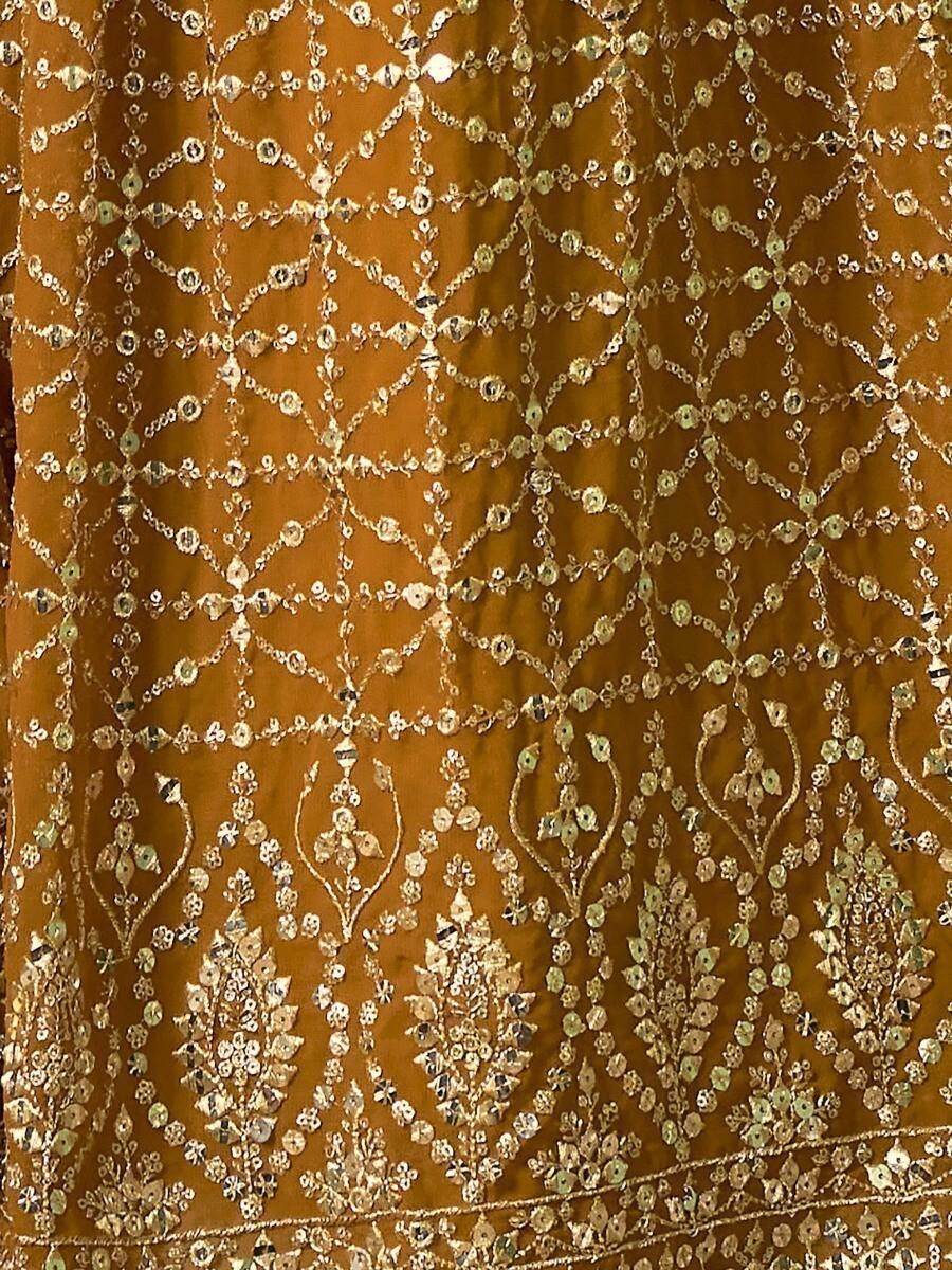 Ravishing Mustard Yellow Sequins Georgette Lehenga Choli With Dupatta - Zeel Clothing