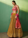 Ravishing Mustard Yellow Sequins Georgette Lehenga Choli With Dupatta - Zeel Clothing