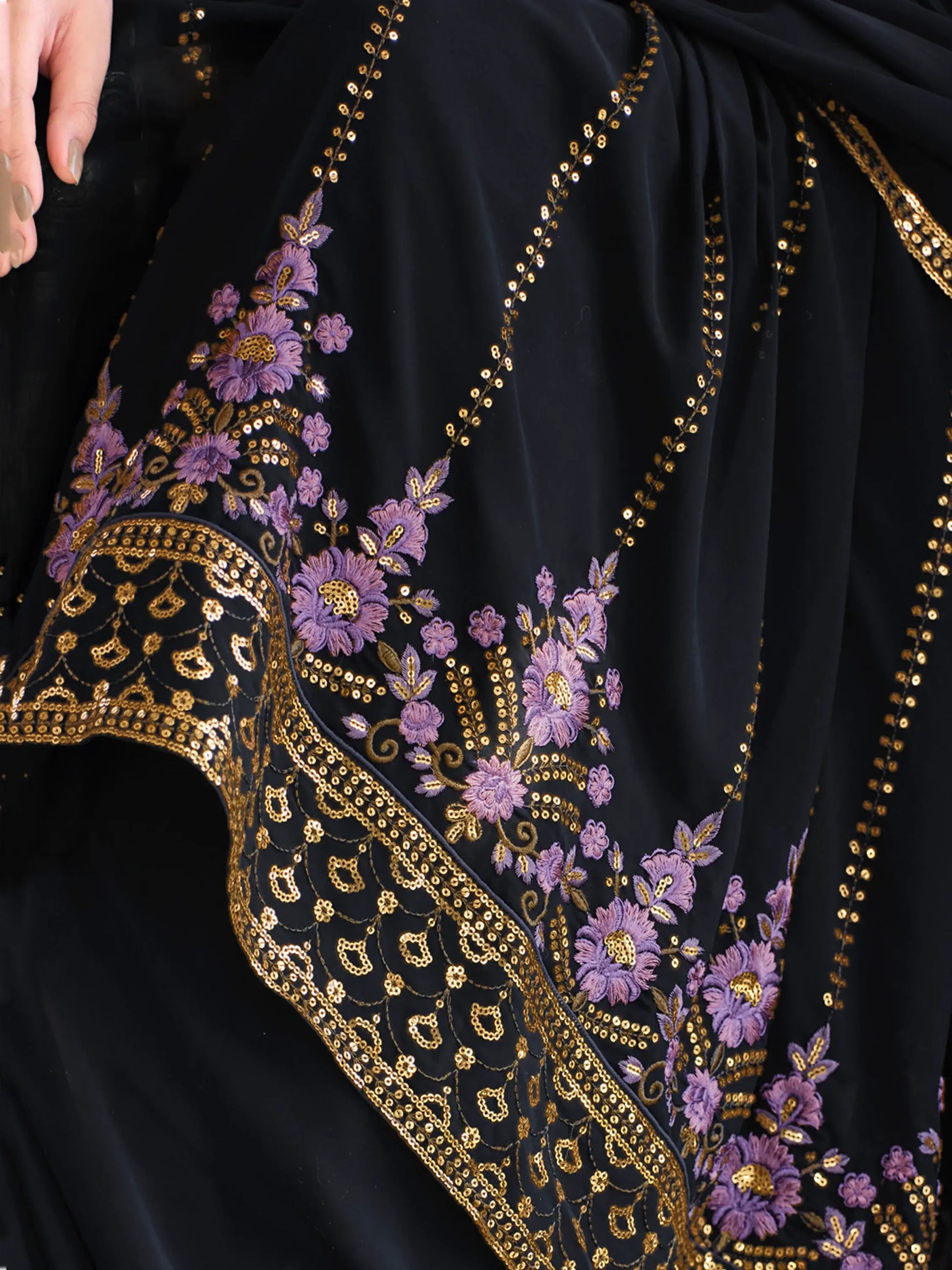 Ravishing Navy Blue Sequins Georgette Reception Wear Salwar Kameez - Zeel Clothing