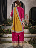 Ravishing Orange & Pink Sequins Chinon Palazzo Suit With Dupatta - Zeel Clothing