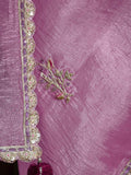 Ravishing Pink Zari Embroidered Tissue Silk Saree With Blouse - Zeel Clothing