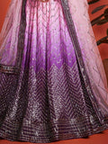Ravishing Purple Sequins Chinon Lehenga Choli With Dupatta - Zeel Clothing