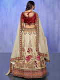 Ravishing White Sequins Velvet Lehenga Choli With Dupatta - Zeel Clothing