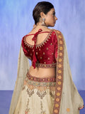 Ravishing White Sequins Velvet Lehenga Choli With Dupatta - Zeel Clothing