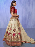 Ravishing White Sequins Velvet Lehenga Choli With Dupatta - Zeel Clothing