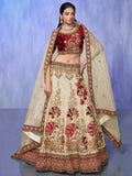 Ravishing White Sequins Velvet Lehenga Choli With Dupatta - Zeel Clothing