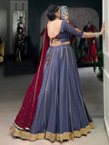 Refreshing Dusty Mauve Lace Work Rayon Traditional Lehenga With Blouse - Zeel Clothing
