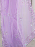 Refreshing Lavender Thread Work Georgette Event Wear Saree With Blouse - Zeel Clothing
