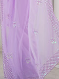 Refreshing Lavender Thread Work Georgette Event Wear Saree With Blouse - Zeel Clothing
