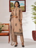 Regal Beige Thread Embroidery Organza Festive Wear Pant Suit With Dupatta