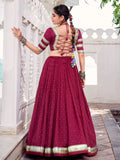 Regal Maroon Lace Work Chanderi Silk Navratri Special Lehenga Choli - Zeel Clothing