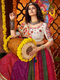 Regal Multi-Color Bandhani Printed Georgette Navratri Special Lehenga Choli - Zeel Clothing