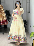 Regal Off White Floral Embroidery Cotton Casual Wear Dress