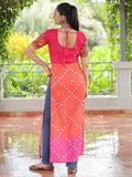 Regal Red Gamthi Work Rayon Navratri Special Long Kurti - Zeel Clothing