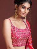 Remarkable Pink Sequins Embroidery Chinon Silk Lehenga Choli - Zeel Clothing