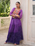 Remarkable Purple Kutchi Gamthi Patch Work Georgette Co-Ord Set - Zeel Clothing