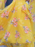 Remarkable Yellow Floral Printed Silk Traditional Gown With Dupatta - Zeel Clothing
