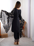 Rich Black Sequins Chinon Festive Wear Pant Suit With Dupatta - Zeel Clothing