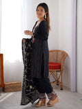 Rich Black Sequins Chinon Festive Wear Pant Suit With Dupatta - Zeel Clothing