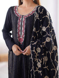 Rich Black Sequins Chinon Festive Wear Pant Suit With Dupatta - Zeel Clothing